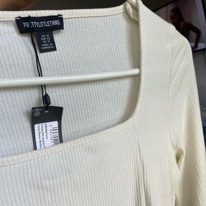 Rib Long Sleeve Bodycon Dress